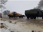 National Army Service Members Intervene in the Areas Affected by Glaze and Snowfalls