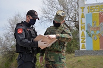 The military, on duty, in support of the authorities` efforts to combat COVID-19