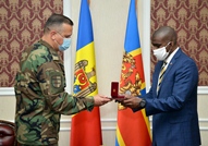 Three ambassadors accredited in Chisinau were decorated by the Minister of Defense Alexandru Pinzari with the medal 