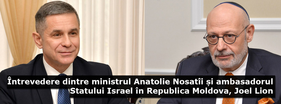 Întrevedere dintre ministrul Anatolie Nosatîi și ambasadorul Statului Israel în Republica Moldova, Joel Lion