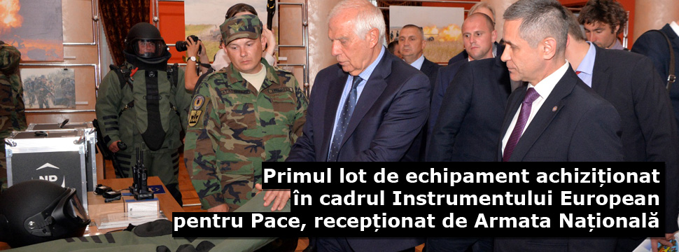 Primul lot de echipament achiziționat în cadrul Instrumentului European pentru Pace, recepționat de Armata Națională (video)